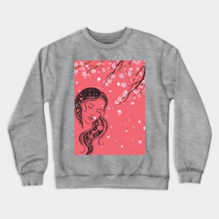 Lovely Goddess in Cherry Blossom Rain: To the lovely, all things are lovely Crewneck Sweatshirt